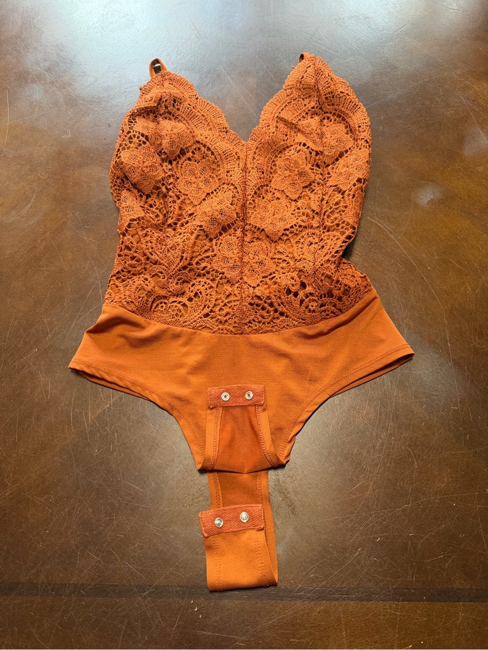 Rue21 Lace Bodysuit in Rust Orange